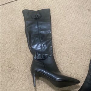 Black Knee-High Leather Boots
